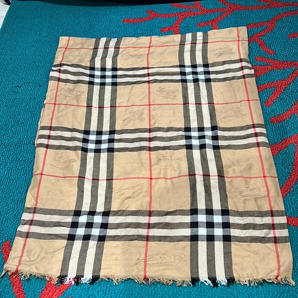 Like new 100% cashmere stripe plaid scarf - Picture 1 of 6